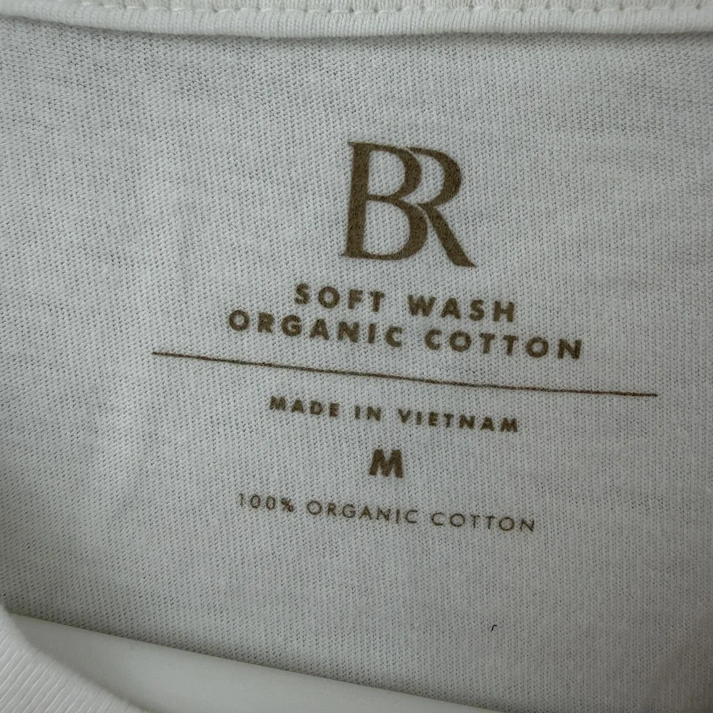 Banana Republic Shirt Mens Medium White Henley Long Sleeve T-Shirt Tagless NWT